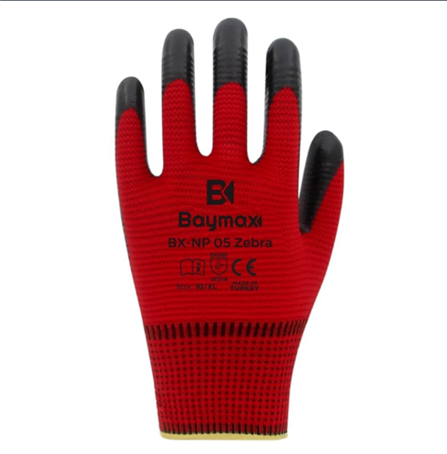 BAYMAX ZEBRA ELDİVEN NP05 KIRMIZI-SİYAH 